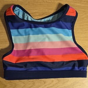 Colorful Striped Kids Swim Top